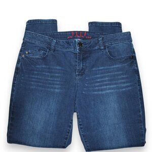 ELLE STRAIGHT LEG, SKINNY STRETCH DARK DENIM  5 POCKET JEANS